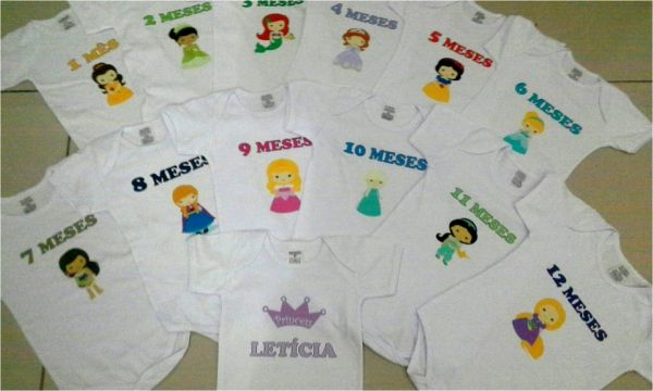 KIT MESVERSÁRIO - PRINCESAS GRÁTIS BODY DO BEBÊ!!!